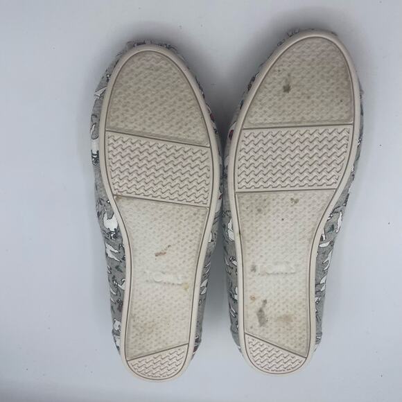 TOMS Venice Fleece Grey Fa La Llama Canvas Slip On Flats Shoes Loafers Womens 9 - Picture 8 of 9